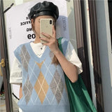 Daiiibabyyy  Knit Vests for Women V-Neck Pullover Fashion Waistcoat Clothing Sales The Trip New In Outerwears Y2k Elegant 2025 Lady Sweaters