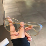 DAIIIBABYYY  -  Y2K Cat Eye Reading Glasses for Women Anti Blue Light Cat Eye Frame Spectacles Computer Eyeglasses Plain Eyewear Face Decor