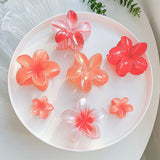DAIIIBABYYY  -  7Pcs Fashion Gradient Colorful Flower Hair Claw Clips Women Girl Floral Crab Hair Claw Ponytail Holder Hairpin Barrette Headwear