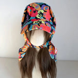 Daiiibabyyy  Sweet Cool Korean Style Headscarf Baseball Hat Printed Paintings Scarf Baseball Cap Y2k Hip-hop Letter Headscarf Hat Summer
