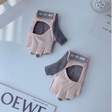 Daiiibabyyy Women Thin Half Finger Sheepskin Genuine Leather Gloves For Sports Nonslip Cycling Motorcycle Punk Fingerless Fitness Mitten