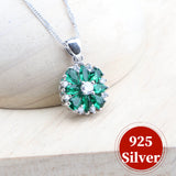Daiiibabyyy 925 Silver Green Zircon Bridal Jewelry Sets Bracelets Earrings Rings Pendant Wedding Necklace Set Jewelry For Women