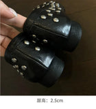 Daiiibabyyy  Genuine Leather Retro Rivet Split-toe Horseshoe Shoes Women Pumps Ballet Style Fashion Tabi Low Heeled Casual Loafers Lazy Shoes