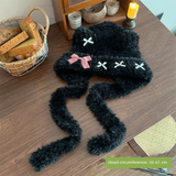 Daiiibabyyy  Cute Thickened Bear Ears Knitted Hat Warm Soft Bear Hat Windproof Coldproof Lei Feng Hat Winter Season Women Wear