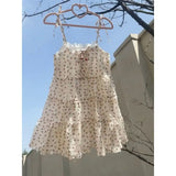 DAIIIBABYYY  -  New Summer Floral Suspender Skirt Waist-hugging Princess Skirt Japanese Sweet First Love Dress