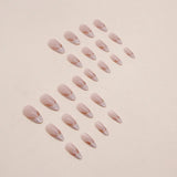 DAIIIBABYYY  -  24 PCs Long French Glitter Gilt Nails with 1 Jelly Gel and 1 Nail File983