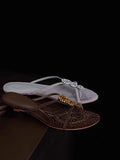 Daiiibabyyy  Fashion Designer Women's Shoes Luxury Rhinestone Low Heel Sandals for Woman Elegant French Style Casual Shoes Sandalias De Mujer