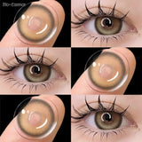 Colored Contact Lenses with 1 Pair Degree 0~-6.00 Natural Brown Lenses 1 Year K4 Blue Lens Korean Fashion Lenses