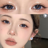 Myopia Blue Color Contact Lenses Black Pupil 6months 1pair Cosmetic Lenses