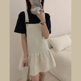 DAIIIBABYYY  -  Korean Chic Summer New Workwear Style Slimming Layering Sleeveless Shoulder Strap Short Dresses Women