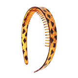 Daiiibabyyy  Leopard Print Wide Tooth Hair Headband Teeth for Women Non Slip Resin Hair Hoop Styling Hair Accessories for Thick Thin Hair