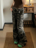 DAIIIBABYYY  -  Women Camouflage Cargo Pant Y2K Streetwear Low Waist American Trousers Vintage Loose Casual Bf Hip Hop Pockets Fall Pants