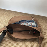 Daiiibabyyy  Patchwork Denim Letter Embroidery Women's Handbags Harajuku Streetwear Shoulder Bag Vintage Y2k Aesthetic Travel Crossbody Bags