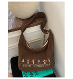 Daiiibabyyy  Fashion Preppy Letter Embroidery Shoulder Bag Vintage Y2k Aesthetic Kawaii Women's Handbags Casual All Match Ins Crossbody Bags