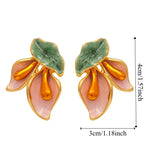 Daiiibabyyy  Fashion Light Luxury Flower Earrings Oil Drop Charms Vintage Earrings Women Ear Jewelry Sweet Stud Earrings Gift