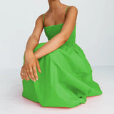 DAIIIBABYYY  -  Spring and Autumn New Women's Clothing Fashion Temperament High Waist Suspender Cotton and Linen Dress