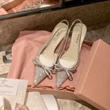 Daiiibabyyy  Fashion Women's Shoes Luxury Rhinestone High Heeled Sandals for Woman Elegant French Casual Shoes Designer Shoes Sandalias Mujer