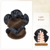Daiiibabyyy  New Synthetic Hair Bun Claw Clip Brown with Hair Tie Bun Head Wig Fluffy Wig Hair Clip Hair Accessories