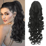 Daiiibabyyy  Wavy Claw Clip Hair Ponytail Extensions Hairpiece Synthetic Ringlets Curl Ponytail Wig with Claw Clip for Women Daily Party Use