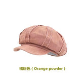 DAIIIBABYYY  -  American Retro Rough Edge Octagonal Hats for Women Spring and Autumn Travel Casual Versatile Literary Cloud Berets Cap
