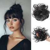 Daiiibabyyy  LUPU Messy Bun Hair Piece Wavy Curly Scrunchies Synthetic Chignon Ponytail Hair Extensions