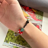 DAIIIBABYYY  -  Mushroom Bead Bracelet for Women Natural Healing Crystal Jewelry Bohemian Style Elastic Wristband