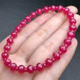 DAIIIBABYYY  -  6MM Natural Red Corundum Facet Bracelet For Women Men Love Gift Crystal Beads Strands Jewelry Gift 1PCS