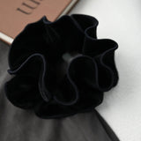 DAIIIBABYYY  -  Fashion Winter Headwear Black Velet curled edge Scrunchies for Hair Lady Elegant Hair Ties Elastic Hair  Bands Hair Accessories