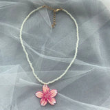 DAIIIBABYYY  -  Korean style exquisite Plum blossom unique fresh ins pearl bead choker necklace for women trendy aesthetic romantic accessories