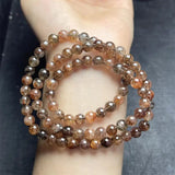 DAIIIBABYYY  -  Natural Black Gold Rutilated Quartz Triple Circle Bracelet For Women Men Love Gift Crystal Beads Strands Jewelry Gift 1PCS
