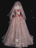 Daiiibabyyy  Off-Shoulder Light Wedding Dress New Fairy Style Going Out Dress Main Dress Adult Ceremony Wedding Super Fairy Dress Skirt
