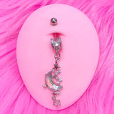Daiiibabyyy  Y2K Accessories Zircon Planet Moon Belly Rings Sexy Fashion Jewelry Cute Butterfly Body Piercing Jewelry Belly Button Rings