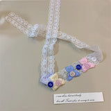 Daiiibabyyy  Kawaii Jewelry Rainbow Button Bear Necklace Harajuku Accessory Charms Necklace for Women Y2K Necklace Punk Korean Fashion