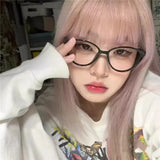 DAIIIBABYYY  -  Y2K Cat Eye Reading Glasses for Women Anti Blue Light Cat Eye Frame Spectacles Computer Eyeglasses Plain Eyewear Face Decor