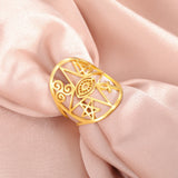 DAIIIBABYYY  -  Retro Evil Eye Open Ring Stainless Steel Star of David Cross Adjustable Ring Suitable for Women Witch Knot Symbol Jewelry Gift
