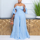 Daiiibabyyy  Elegant Jumpsuits & Rompers for Woman 2025 New Summer Off the Shoulder Wide Leg Loose Fashion Birthday Party Overalls Outfits