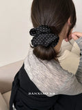 DAIIIBABYYY  -  Black and White Dot Hair Scrunchies for Girls and Women