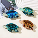 Daiiibabyyy  1Pc Boho Sea Turtle Hair Claw, Acetate Hair Accessory for Beach Vacation, Perfect for Summer Hairstyle