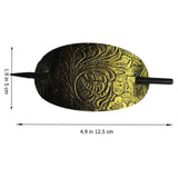 Daiiibabyyy  Fashion Leather Hair Clip with Stick Hair Barrette Hair Tie Hair Slide Oval Shape Hair Pins Ponytail Holders Hair Styling Tools