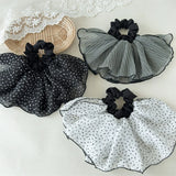 Daiiibabyyy  Chiffon Scrunchies For Women Elastic Hair Bands Ponytail Holders Tie Wave Point Hair Hoop Scrunchy Rubber Bands Women Hair Ring