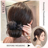 Daiiibabyyy  Synthetic Hair Bun Extensions Wig Claw Clip Bun Hairpiece with Tulle Decoration Balletcore Duckbill Clip Hair Bun for Women Use