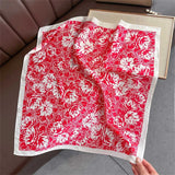 DAIIIBABYYY  -  70cm Floral Printed Square Scarf - Lightweight Silk Fashion Accessory For Women, Elegant Neck Head Wrap Shaw