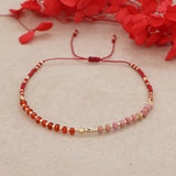 DAIIIBABYYY  -  Irregular Crystal Bracelet Colorful Beaded Waterproof Jewelry Handmade Gift for Women Teen Girl Adjustable Rope Chain Bracelets