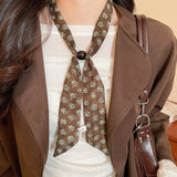 Daiiibabyyy  Chiffon plaid printed acrylic bead necklace, fashionable and popular Korean jewelry
