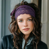 Daiiibabyyy  Vintage Lace Headband Fashion Scarf for Women Beach Travel Hair Accessories Stretchy Wide Band Hollow Out hair hoops