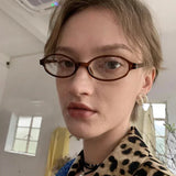 DAIIIBABYYY  -  2024 New Retro Blue Green Oval Small Frame Myopia Glasses Frame Women's Anti Blue Light Glasses Fashion Y2K Style Gafas Oculos