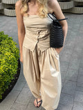 Daiiibabyyy  Lazy Wide-Leg Loose Lantern Pants Women's Spring Autumn Street Style Fashionable Comfortable Dopamine Color System Casual Pants
