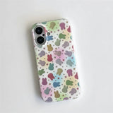 Daiiibabyyy  Whirlpool Pattern IND Soft Cute Color Rabbit Phone Case for iPhone 11 12 13 14 15 16 17 Pro Max