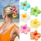 DAIIIBABYYY  -  4PCS Fashion Women Flower Hair Clips Vacation Bohemia Egg Flower Hair Clips Barrettes Girls Large Hairpins Hair Accessories