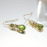 Daiiibabyyy  Elegant Green Synthetic Zirconia Retro Geometric Pendant Dangle Earrings for Women Copper Statement Earring Party Jewelry Gifts